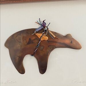 A Rare Signed ZUNI Fetish Copper Bear W/Colorful Gift Bundle. EC Vintage’94.